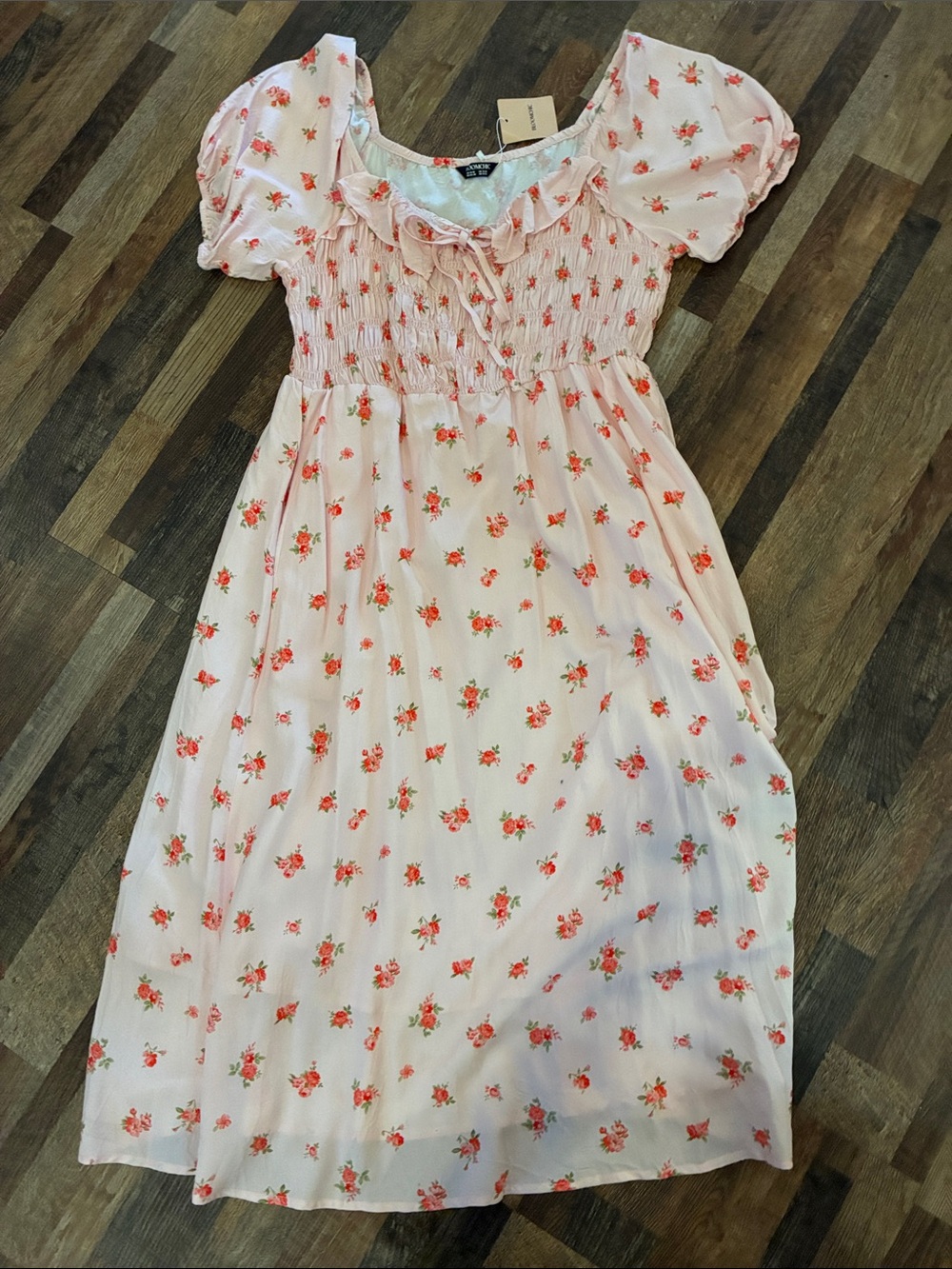BloomChic Pink Floral Smocked Dress